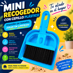 Mini recogedor con cepillo plástico