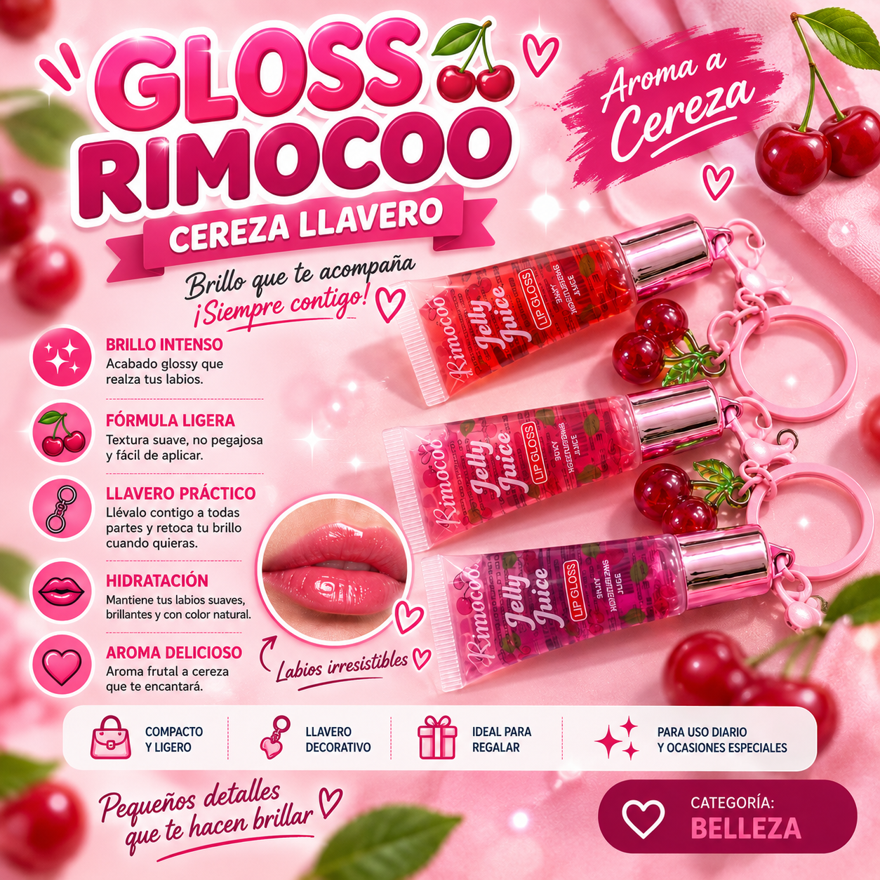 Gloss Rimocoo Cereza Llavero
