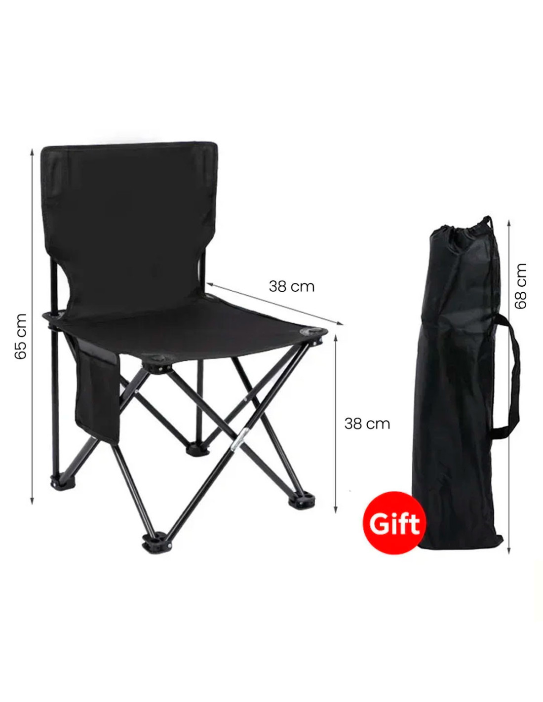Silla plegable portátil con funda - Imagen 2