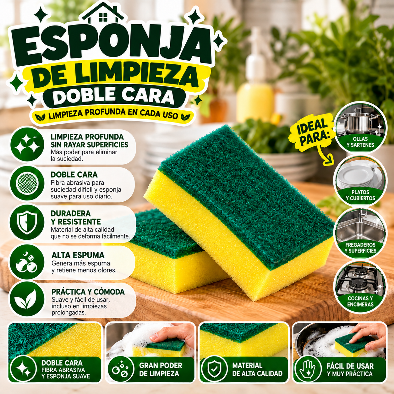 Esponja de Limpieza Doble Cara