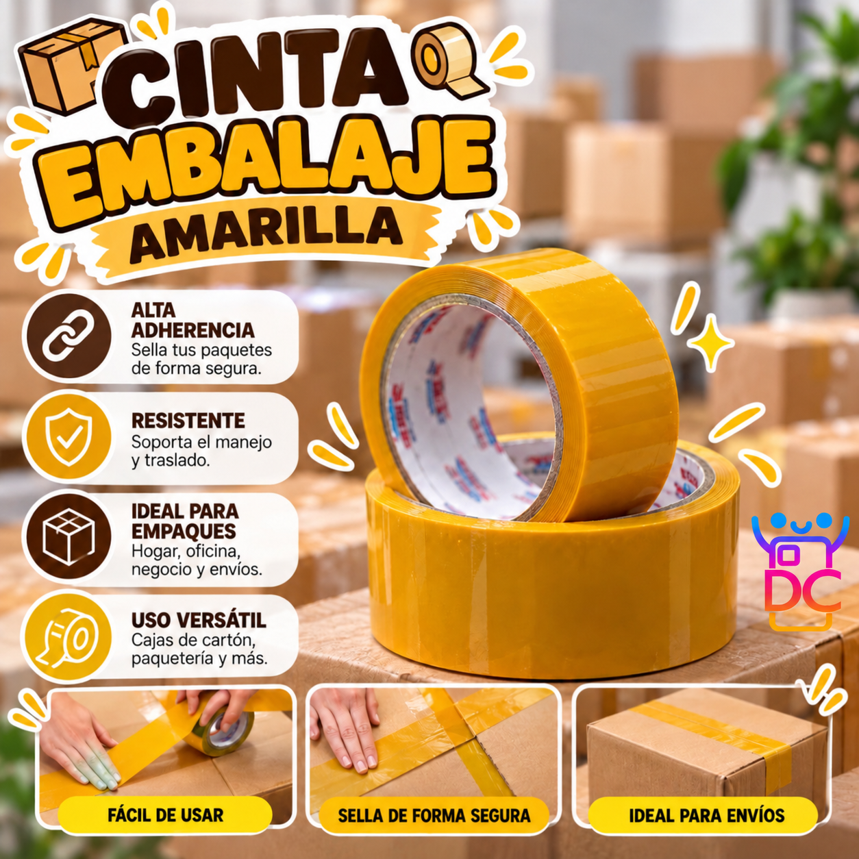 Cinta Embalaje Amarilla