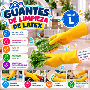 Guantes de Limpieza de Látex Talla L