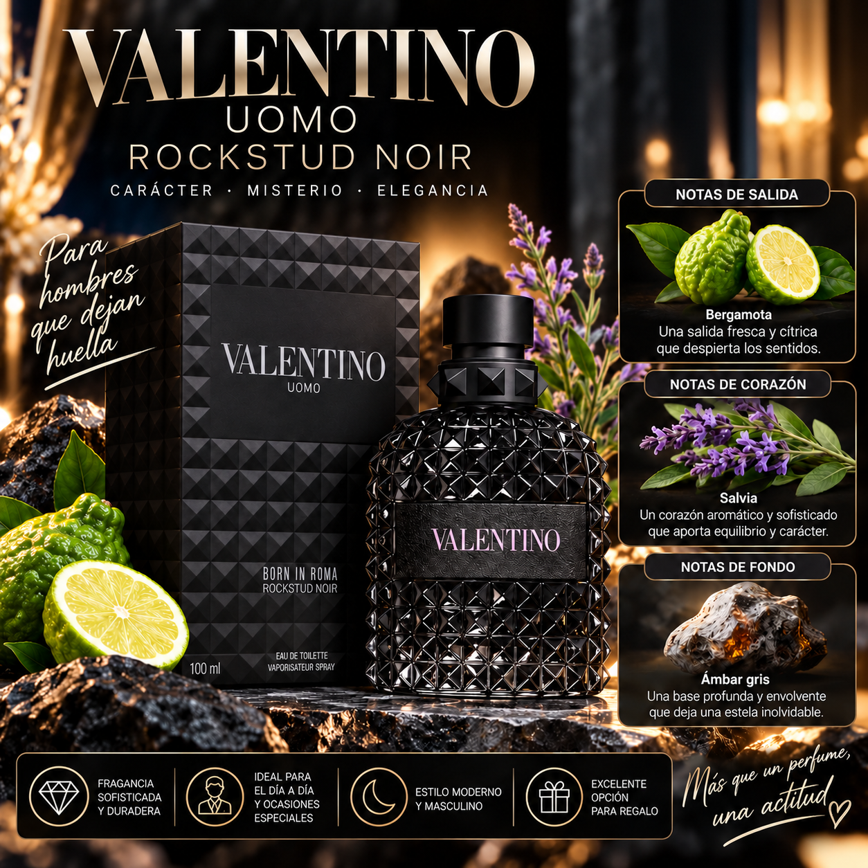 PERFUME VALENTINO UOMO ROCKSTUD NOIR